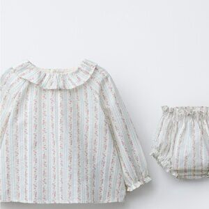 Floral Striped Baby Outfit   ISO ANY SIZE